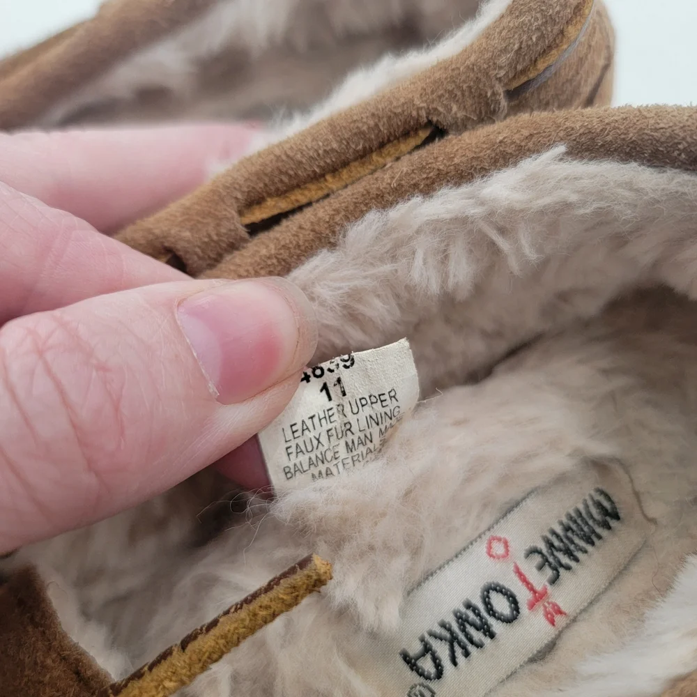 Minnetonka Kids' Tan Moccasin Slippers Sz 11